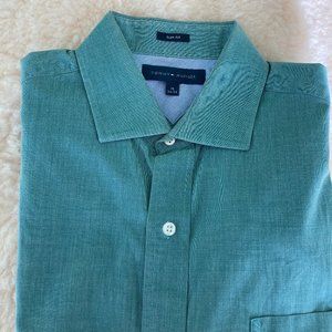 Tommy Hilfiger Mens Dress Shirt green